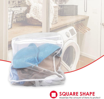 Home Basics Laundry Bag for Washing Machine, White | Lingerie Mesh Laundry Bag with Zipper | Washer Bags for Travel