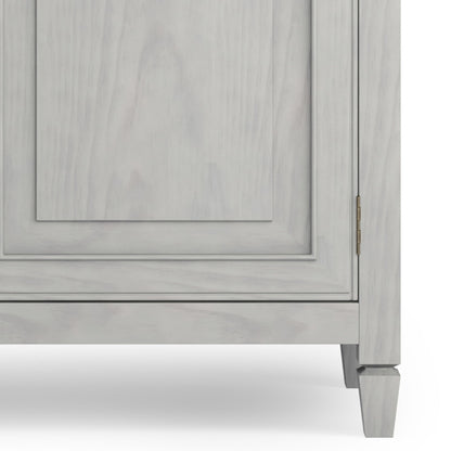SIMPLIHOME Connaught 40-inch Wide Solid Wood Storage Cabinet in Fog Grey for Entryway, Living Room, Organizer for Hats, Gloves, Shoes, Keys, Slim Design, Traditional Style