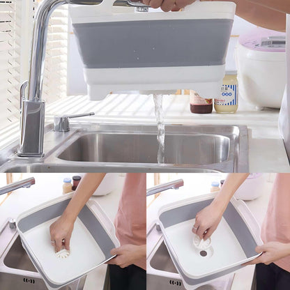 Sipobuy Foldable Sink Vegetable Fruit Bowl Dish Washing Storage Basin Basket, Portable Space-Saving for Kitchen, RV, Campers, and Travel Trailers