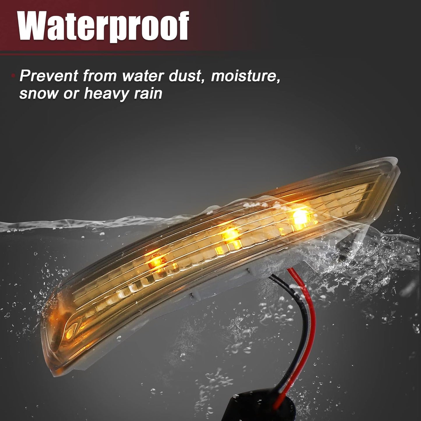 ACROPIX Car LED Front Right Side Mirror Turn Signal Light, Fit for Chrysler Town Country - Pack of 1 Silver Tone
