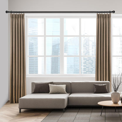 Max Adjustable Curtain Rods by [Brand Name] - Fits Windows 16 to 150 Inches | Black, 6/8" Diameter