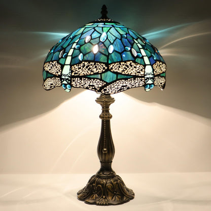 LXHCYOU Table Lamp Base Replacement, Dark Bronze Finish, Resin, 6.5x19 Inch, Fit for 8, 10, 12 Inch Tiffany Style Stained Glass Lampshade (W6.5X19 inch)