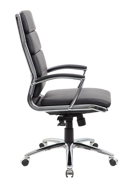 Boss Office Products CaressoftPlus Executive Chair, Traditional, Metal Chrome Finish (B9471-BK)