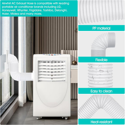 Portable Air Conditioner Hose, 5.1" Diameter & 80" Length, AC Exhaust Vent Hose, Universal Portable AC Hose Kit