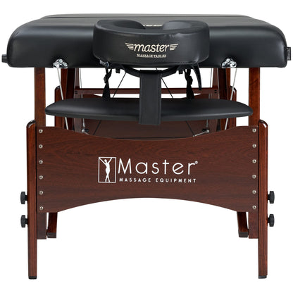Master Massage Newport Black 30" Professional Portable Massage Table Package in Black with Ambient Lighting System
