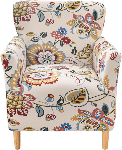 1-Piece 07 NILUOH Banquet Armchair Slipcover Stretch Chair Covers with Arms Printed Soft Accent Chair Cover Anti-Slip