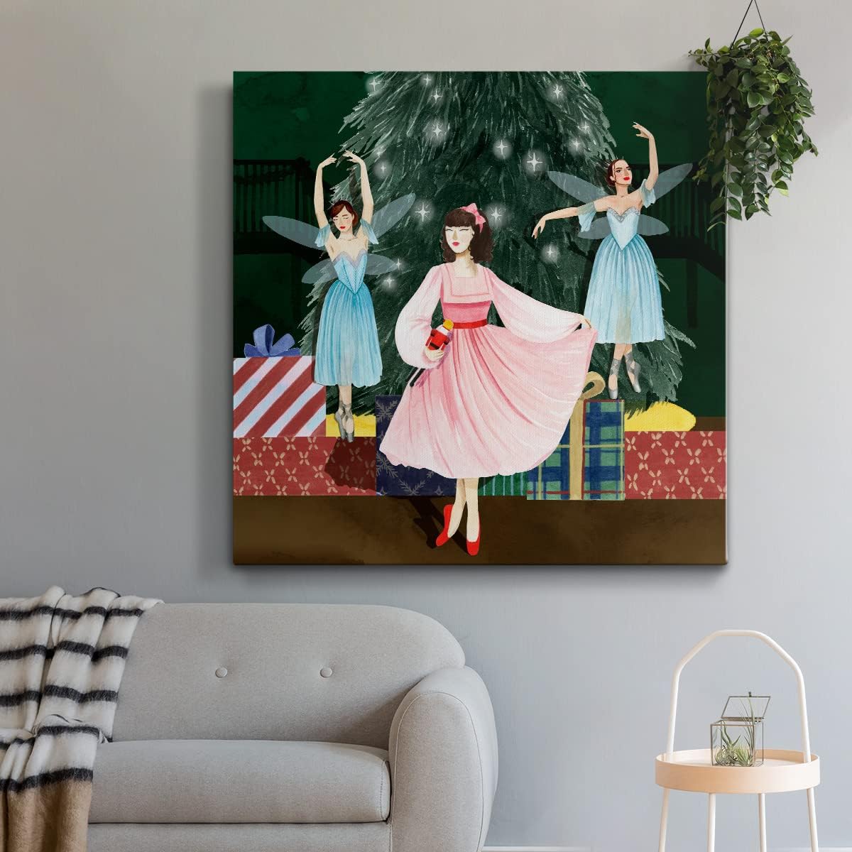 Renditions Gallery Fantasy Canvas Artwork - Beach House Decor, Lady Fairy Christmas Nutcracker Modern Paintings
