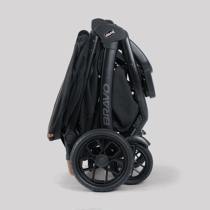 Chicco Bravo Primo ClearTex 3-in-1 Trio Travel System, Bravo Primo Quick-Fold Stroller with KeyFit Max Zip ClearTex Infant Car Seat and Base, Somerset/Black