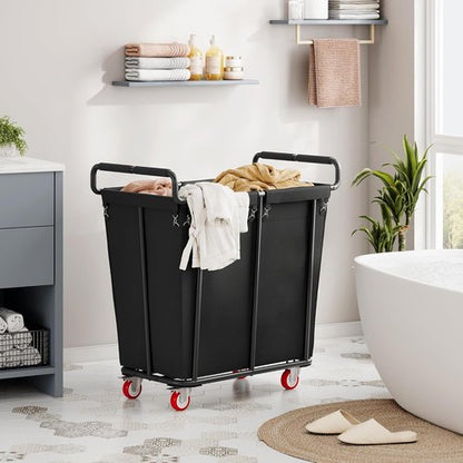 Gewudraw Large Laundry Hamper with Wheels, 360L Rolling Big Laundry Basket for Clothes Storage, Heavy Duty Extra Large Rolling Laundry Cart with Handle, Steel Frame, Waterproof Liner,95.1 Gallons.
