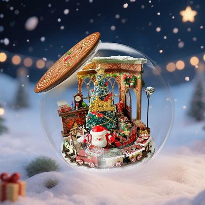 CUTEROOM DIY Miniatures Dollhouse Kit for Adults-Christmas Prologue, Doll House DIY Miniature Building Kit with LED, Birthday Valentine's and Christmas Day Gift for Adult