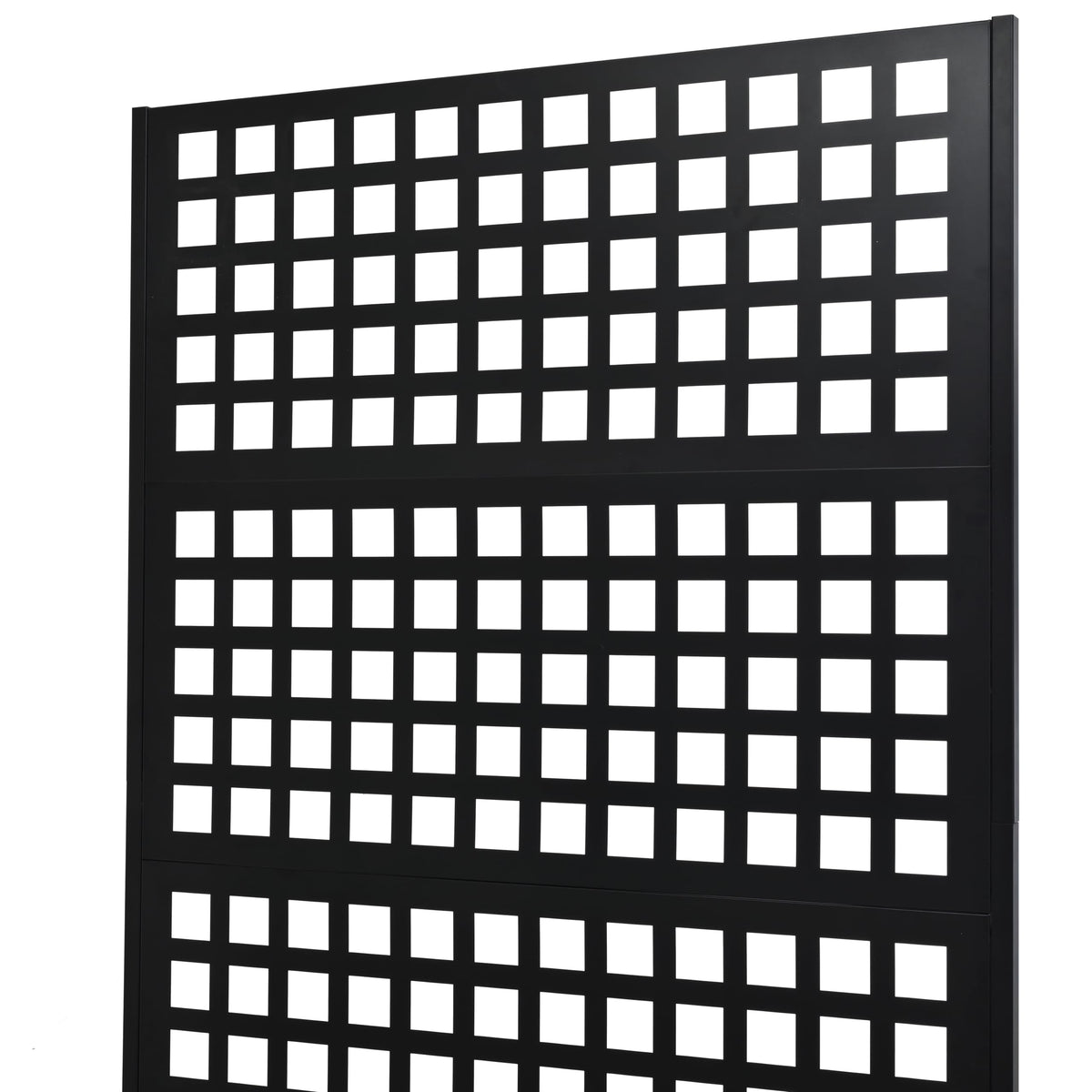 KEIKI 73"x47"x16" Planter Trellis Box with Wheels, Metal Outdoor Resin Raised Garden Bed for Climbing Plants, Large Weather-Resistant Design, Black