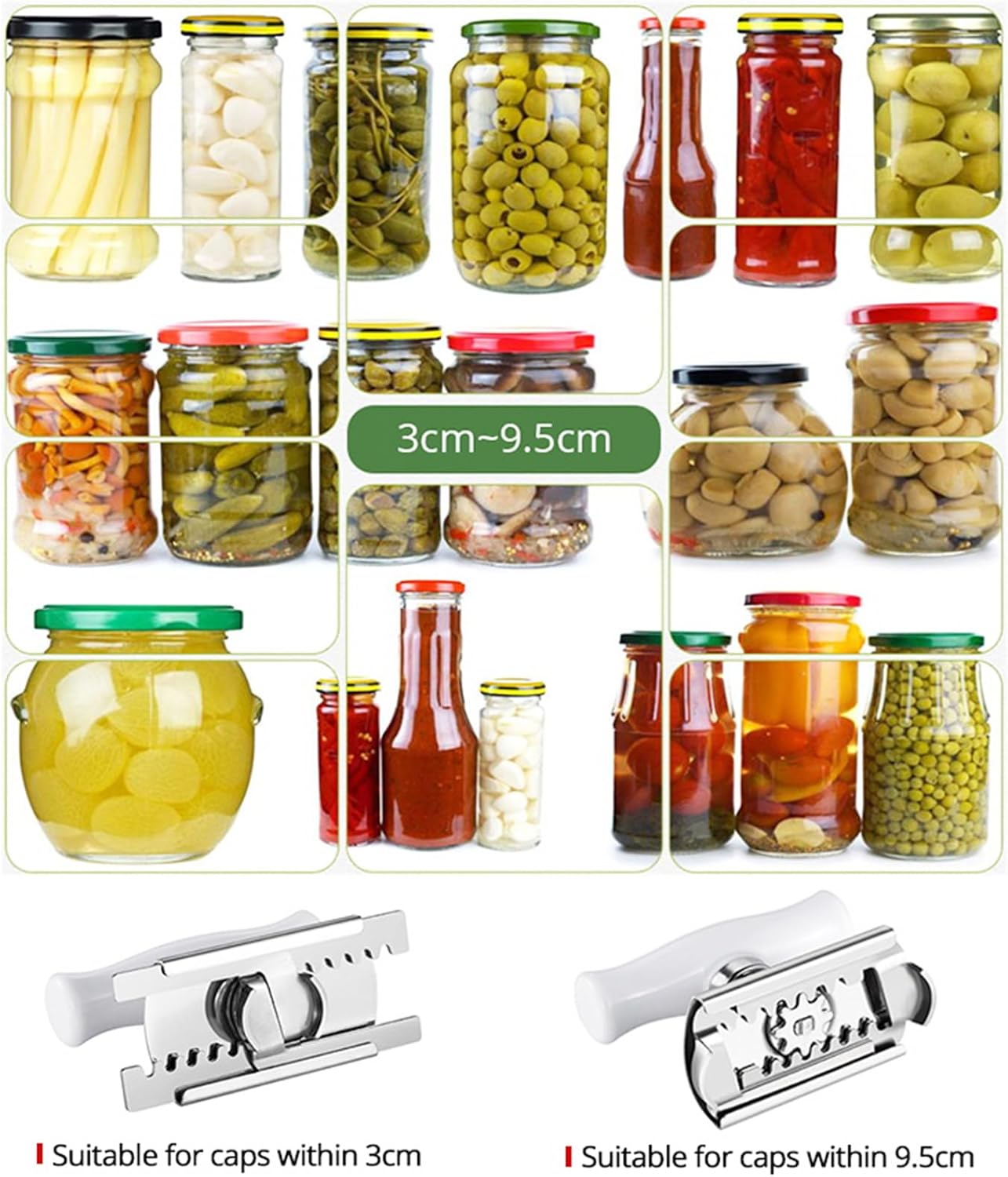 Caliamary Jar Opener for Seniors with Arthritis, Adjustable Stainless Steel Lids Off Easy Opener