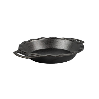 Lodge 9 Inch Cast Iron Pie Pan - PFAS-Free Pre-Seasoned Bakeware for Flaky Crusts, Deep Dish Pies, and Quiches - Dual Handle Design - Made in the USA