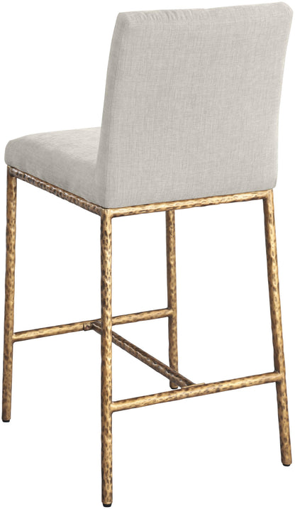 Meridian Furniture Reeves Cream Chenille Upholstered Counter Stool (Set of 2)