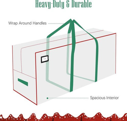 Cosy Family Christmas Tree Storage Bag - Durable 7.5 ft Heavy Duty Extra Large with Reinforced Handles & Dual Zippers