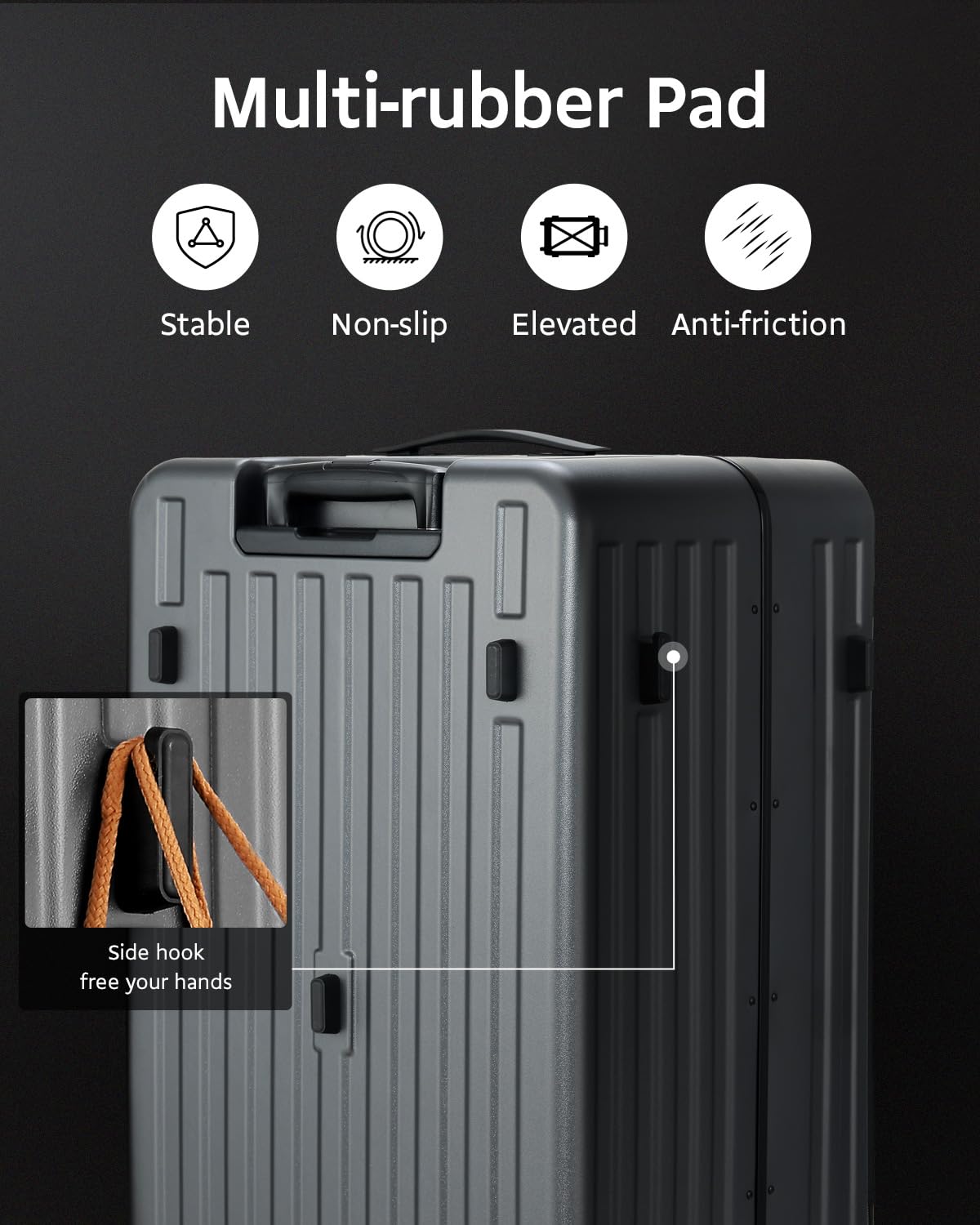 CENSIEN Checked Luggage, Large Suitcase 29 Inch Trunk Luggage with Spinner Wheels, Lightweight ABS+PC Hard Shell with Aluminum Frame, Top Opening, TSA Lock (Grey, 1PC)