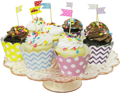 Wrapables Standard Size Chevron Cupcake Wrappers, Set of 20, Pink
