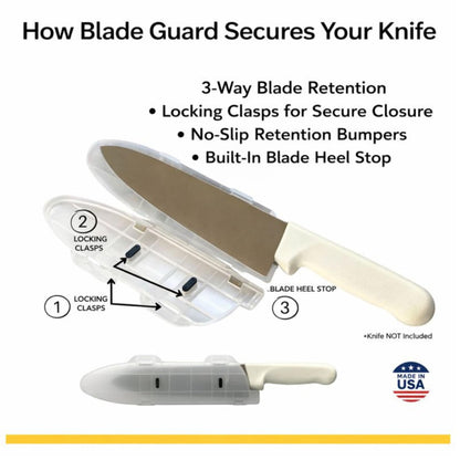 Agilux Blade Guard 10" Knife Blade Protector Made in USA Safe Storage and Transport for Kitchen Knives Protects Edges in Drawers Travel Camping RV