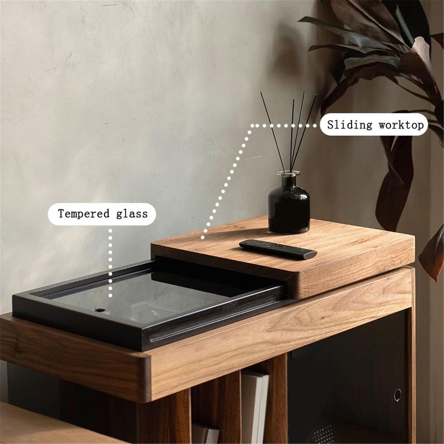 rG5iVb0 CD Storage Rack Retro Minimalism Wooden Vinyl Record Rack Side Cabinet with Sliding Glass