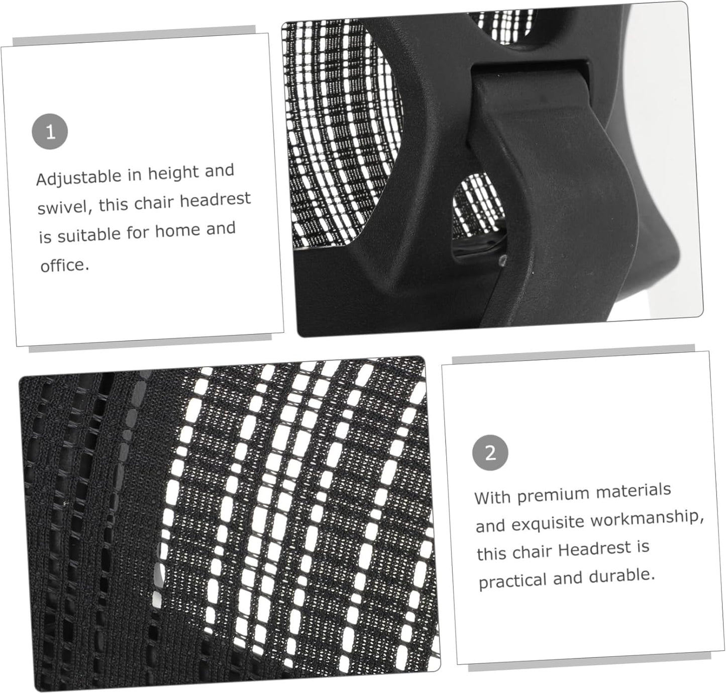 Holibanna Office Chair Headrest Attachment, Universal Adjustable Height Angle Head Support for Executive Desk Chair