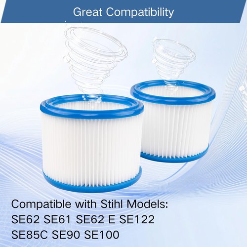 1-Pack replacement Hepa filter compatible with stihl SE 62,SE 122,SE61,SE 85C,SE 90,SE 100 wet & dry vacuum cleaner