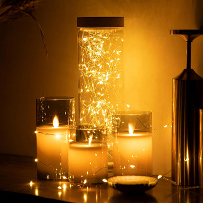Skiennix 6 Pack Fairy Lights - Battery Operated 7ft 20 LED Mini String Lights | Waterproof Silver Wire for Mason Jars & Decor (Warm White)