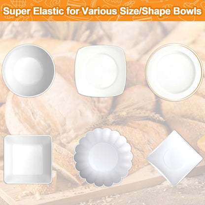 100PCS Bowl Covers for Bread Proofing, Reusable Elastic Plastic Bowl Covers for Bread Rising, Storage Containers