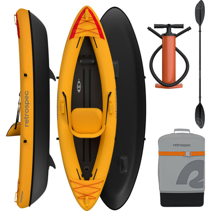 Retrospec Coaster Single & Tandem Inflatable Kayak for Adults - Blow Up Kayak, 220 & 440lb Capacity, Portable Lightweight Kayak with Paddle, Pump & Carry Bag