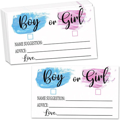 Yuansail Gender Reveal Game - Girl or Boy Voting Cards for Baby Shower - Pack of 50 (baby02)