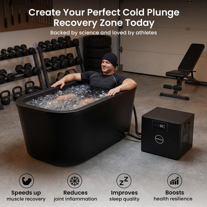 BAOSHISHAN Cold Plunge Chiller 1/3 HP for Ice Bath Tubs, with Built-in Filter & Pump, Easy Setup with Insulated Hoses, Ideal for Ice Bath Cold Therapy Muscle Recovery 110V