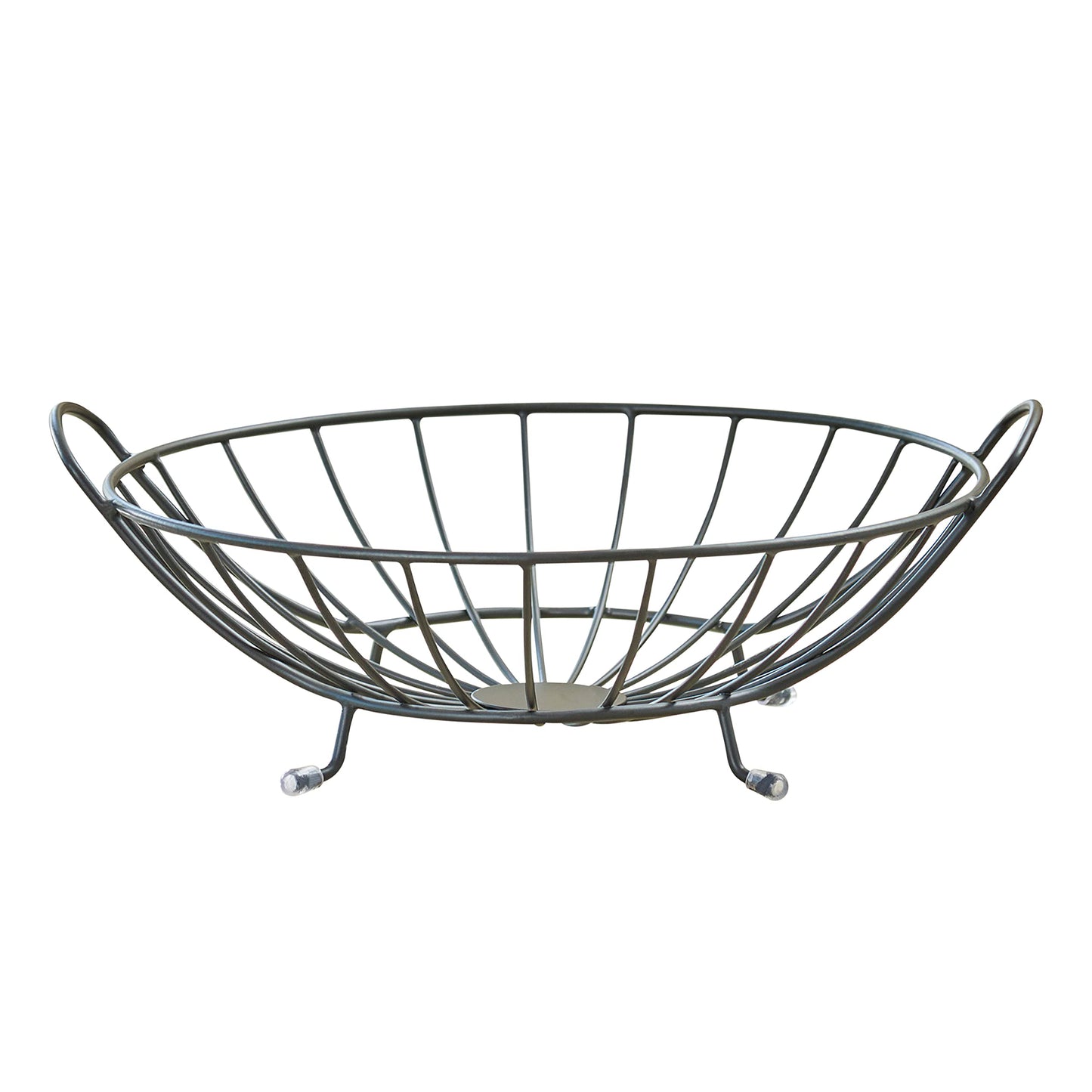 Spectrum Yumi Arched Fruit Bowl for Dining Room Table Kitchen Counter Fruit Organizer, Black Wire Fruit Basket Stand for Fresh Produce Vegetables and Bread, Sturdy Steel Open Design Home Decor