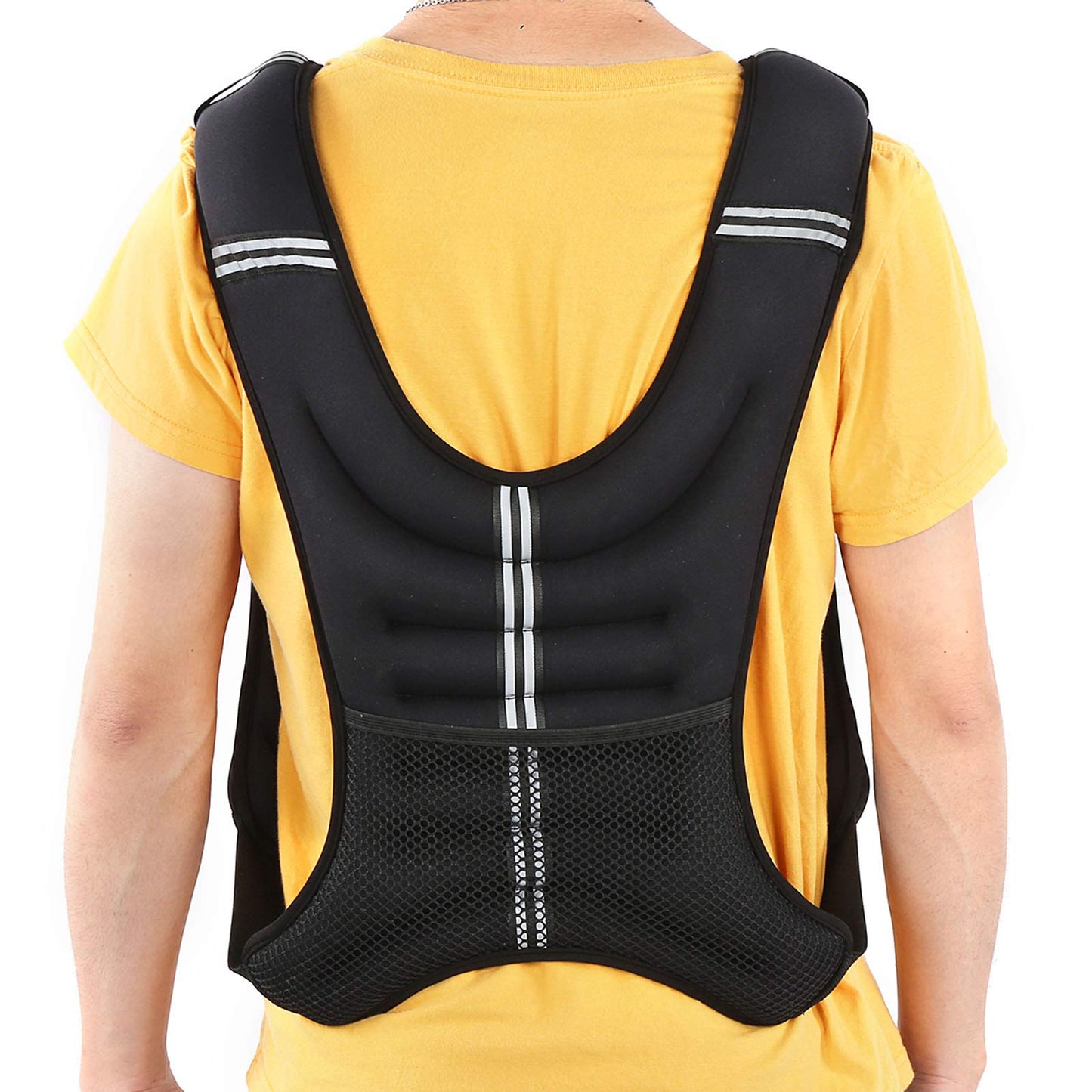 Domary Weighted Vest, Adjustable Fitness Training Vest with Elastic Material and Widened Shoulder Straps for Strength Training and Cardio Workout