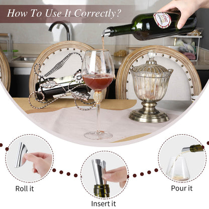 Skyley 120 Pieces Silver Wine Pourer Liquor Stopping Pouring Discs Aluminum Foil Wine Whisky Pourer Thin Reusable Spout Disks for Beverage Beer Liquid Dispenser Bar Party Gift