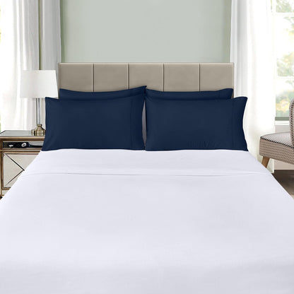 Utopia Bedding Standard Pillow Cases - Soft Brushed Microfiber - 4 Pack, Navy, 20 x 26 Inches
