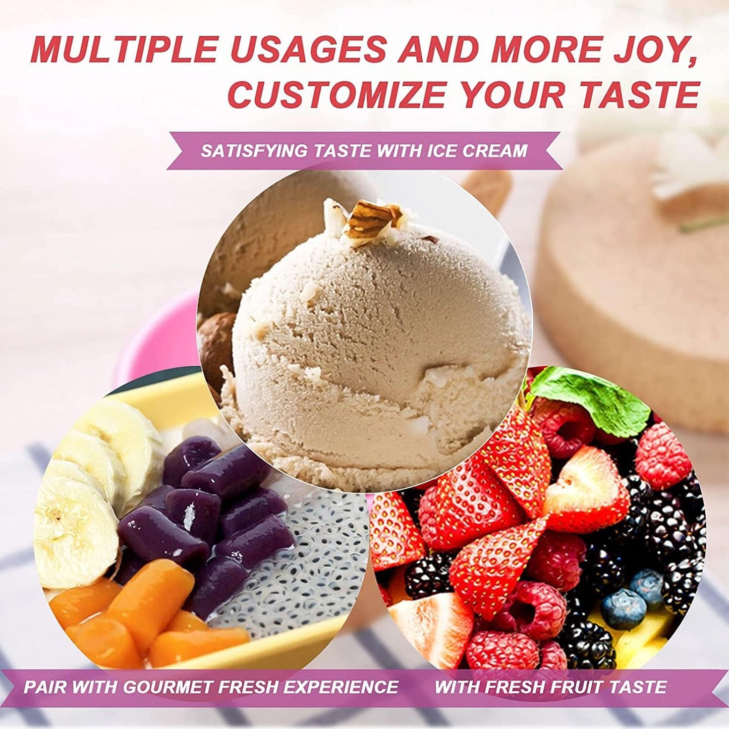 Cartoon Candy Color Ice Cream Bowl with Spoon, Cute Dessert Bowls for Kids, Summer Holiday Party Gifts