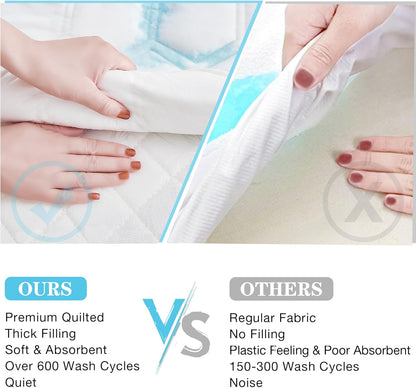 Skiennix Twin Mattress Protector - Waterproof & Hypoallergenic Bed Cover | Soft Quilted Design, Fits Up to 21 Inches