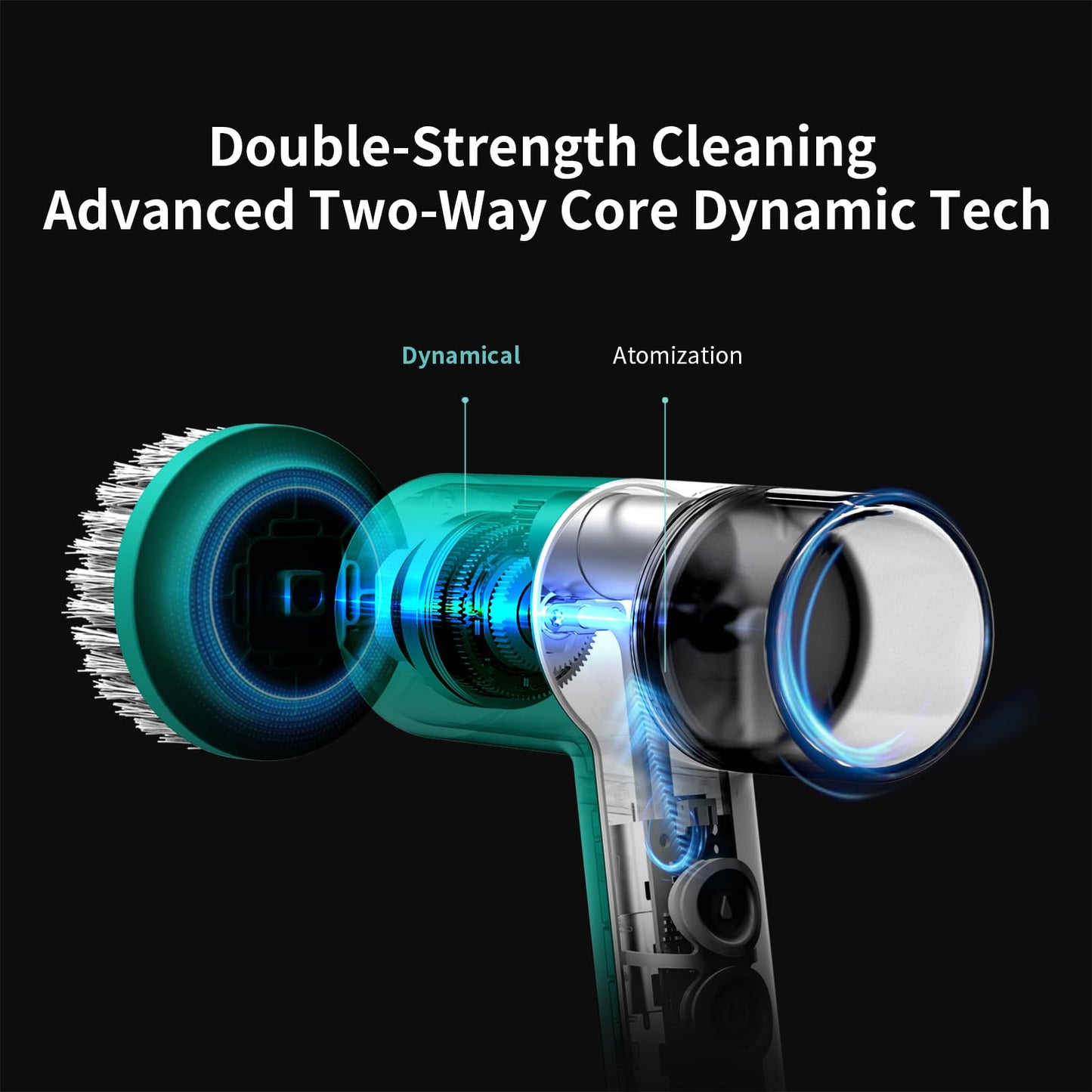 SCRIB-X Dual-Rotation Electric Scrubber - IPX5 Waterproof Multi-Surface Cleaning Brush for Bathroom, Kitchen, Tile, Glass & More - Includes 4 Brush Heads (Nylon/Sponge/Crevice/Flat)