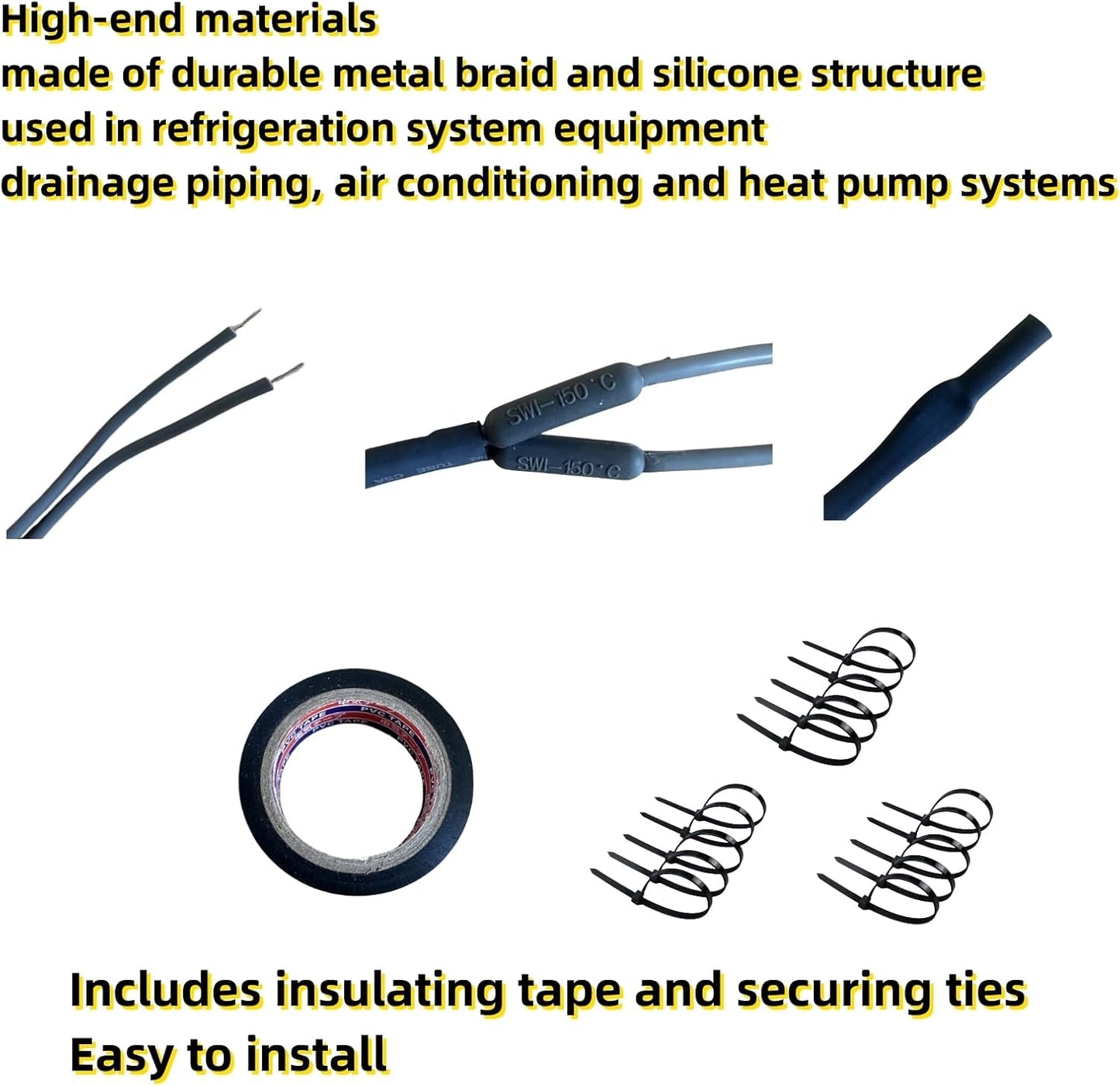 2023 Upgraded SH502 Drain and Door Heater Wire, 32 Inches Long for French Door Refrigerator