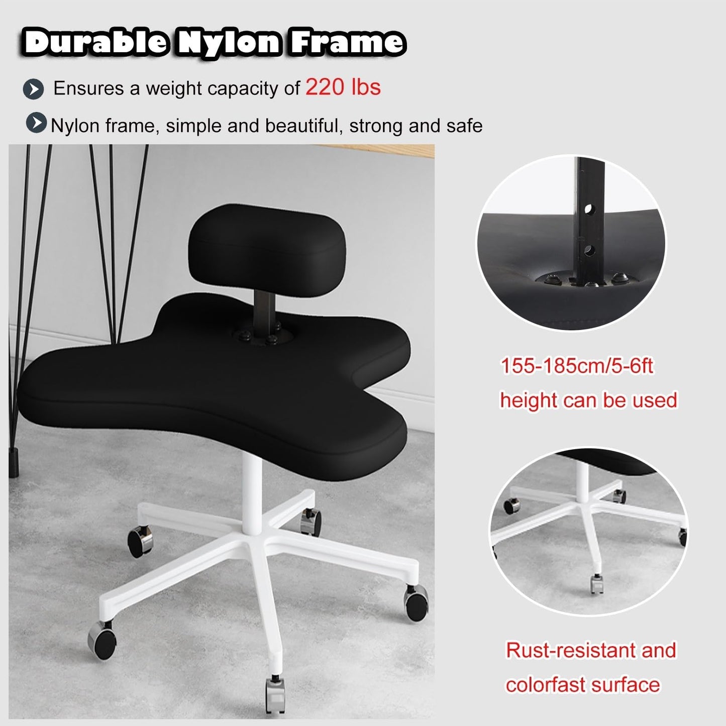 GenSDH Cross Legged Sitting Kneeling Office Chair with Wheels, Meditation Seat for Reducing Back Pain, Ergonomic Posture Corrective Seat - Improve Posture an,Green-One Size