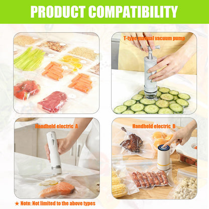 45 Pcs Reusable Vacuum Sealer Bags for Food with Hand Pump, BPA-Free Vacuum Storage Bags for Sous Vide Cooking & Meal Prep, Upgraded Air Valve Food Sealer Bags, Works with Handheld/External Sealers