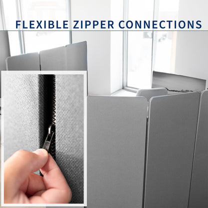 VIVO Freestanding 72 x 66 inch Privacy Panel, Cubicle Divider, Acoustic Wall Partition, x3 24 inch Panels, Gray, PP-3-T072G