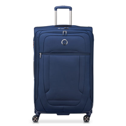DELSEY PARIS Helium DLX Softside Expandable Luggage with Spinner Wheels, Navy Blue, Checked-Large 29 Inch