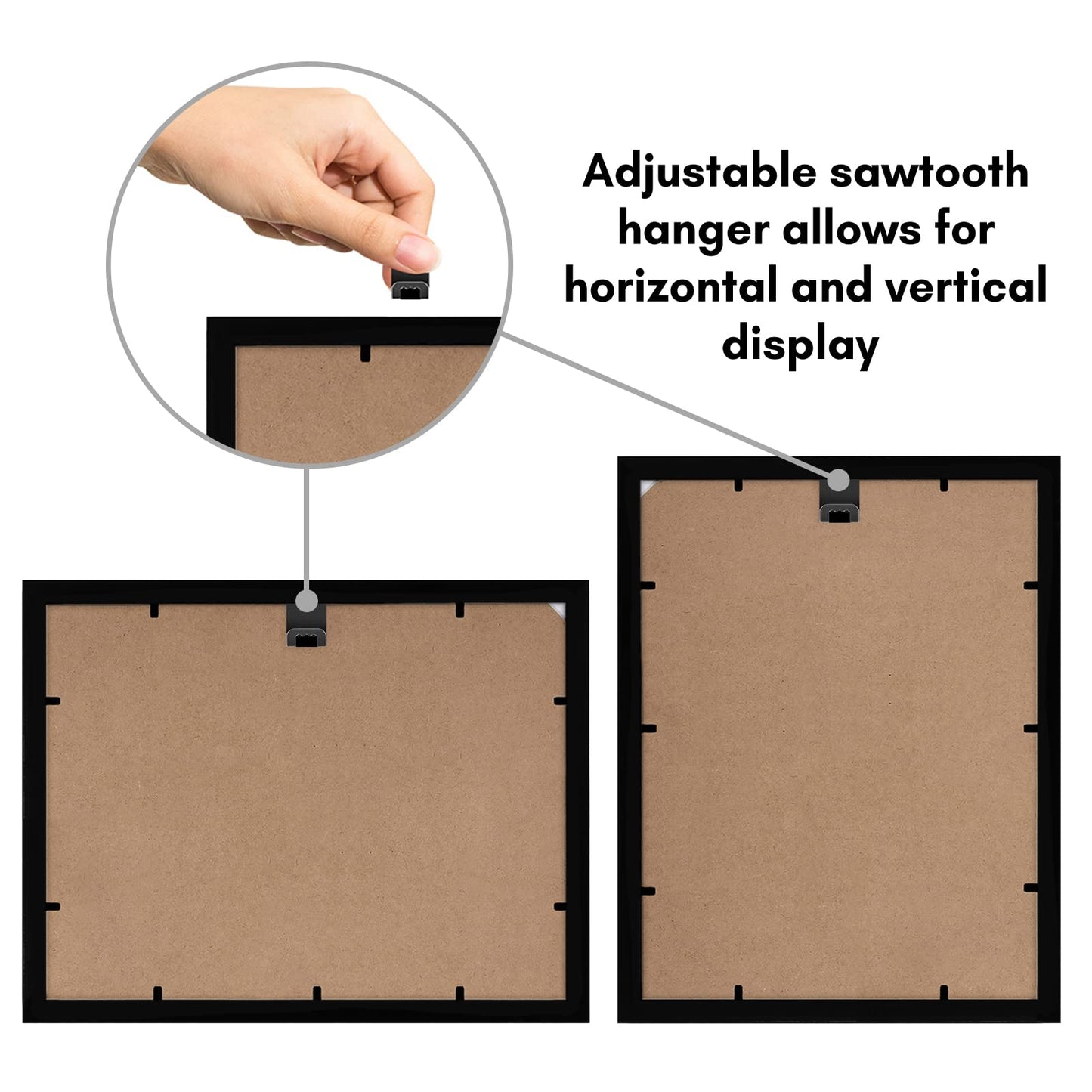 Americanflat 10x12 Picture Frame with Shatter-Resistant Glass - Use as 8x10 Frame with Mat or Display 10x12 Photo Without Mat - Signature Collection - Picture Frames for Wall Display - Black