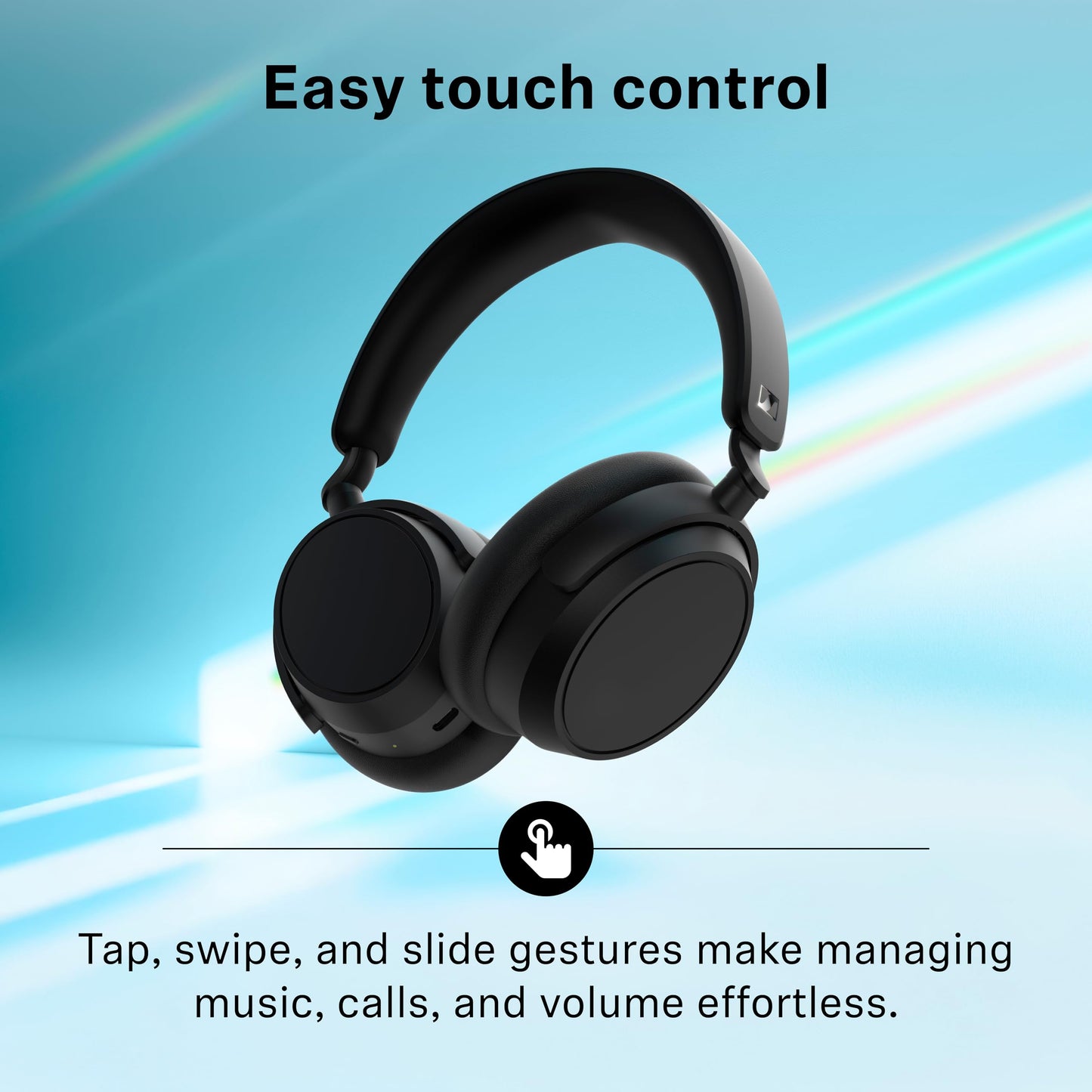 Sennheiser ACCENTUM Plus Wireless Bluetooth Noise Cancelling Headphones - Quick-Charge Feature, Up to 50HR Playtime, Adaptive Hybrid ANC, for Traveling, School & Work, White