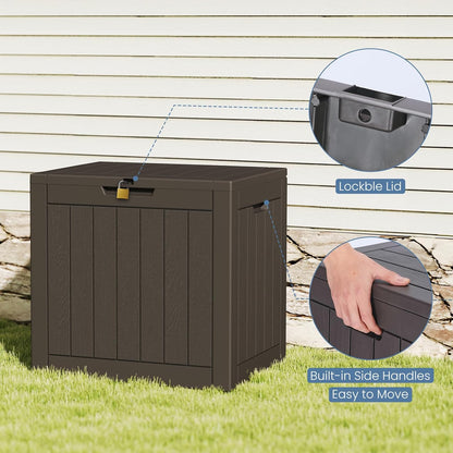 31 Package DUMOS Gallon Deck Box, Lockable Outside Storage Box for Outdoor Use, Outside Waterproof Resin Delivery Box