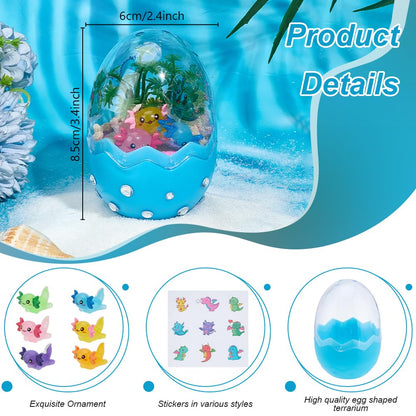 WEBEEDY 2 Sets Mini Axolotl Terrarium Kit Cute Animal Terrarium Starter Craft Set Fairy Garden Mini Figurine Desk Pet Tiny World Set for Kawaii Desktop Decor Christmas Birthday Gift