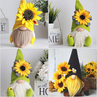 LUOZZY 3 Pcs Summer Sunflower Gnome Doll Plush, Faceless Tomte Decor for Desktop Summer Holiday Party Decorations
