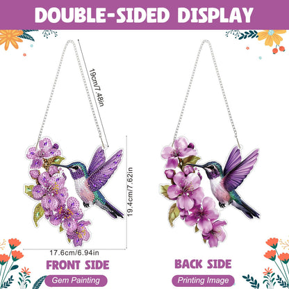 NAIMOER DIY Hanging Diamond Art Kits for Adults, Hummingbird Diamond Painting Kits, Special Shaped Rhinestone, Acrylic 5D Gem Art Craft Window Pendants Home Garden Wall Hanging Ornament Kits