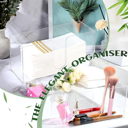 2 Countertop Mumufy Pcs Acrylic Fold Paper Towel Dispenser Napkins Dispenser Napkin Holder Multifold Disposable Acrylic