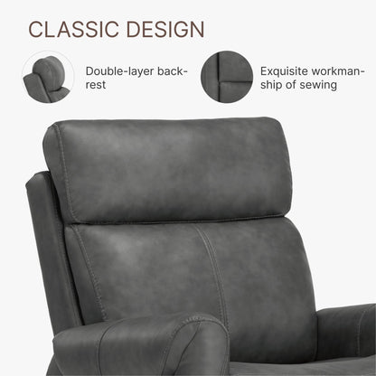 KISLOT Leather Recliner Chair for Adults Wall Hugger RV Recliner with USB Charging Ports Electric Power Reclining Sofa for Living Room Home Theater Seating Bedroom